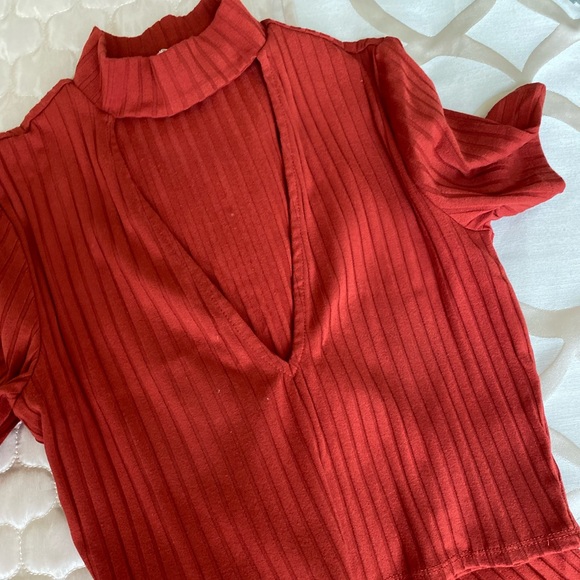 Burnt Orange MIDI Skirt + Top Set - Picture 2 of 3